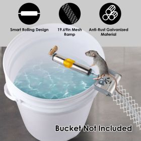 Rolling Mouse Trap With 19.69in Mesh Ramp, Humane Galvanized Metal Rat Trap, Reusable Catch Multiple Mice, Easy To Clean For Home Garage Warehouse Bas