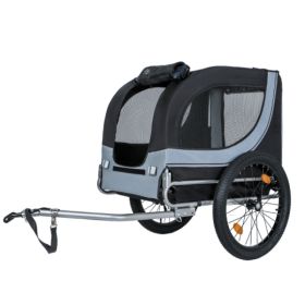 Large Folding Bike Trailer For Dogs-100LB Capacity All-Terrain Pet Carrier, Durable Steel Frame For Cycling, Jogging, Camping & Outdoor Adventures, Bl