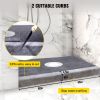 Shower Curb Kit, 48"x72" Watertight Shower Curb Overlay with 4" PVC Central Bonding Flange, 4" Stainless Steel Grate