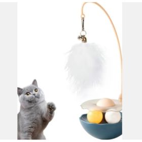 Cat Toys - Interactive Toy For Cat , Kitten Toys, Lightweight Resin Duck Shape Fun Stick For Kitten Play Indoor Outdoor ,Removable And Washable Duck C (Option: Blue)