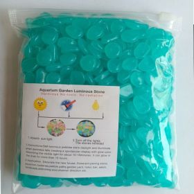 Colorful Pebbles For Fish Tank; Luminous Stone Artificial Fluorescent Stone For Vase Potted Plants (Color: Blue, Quantity: 200pcs/bag)