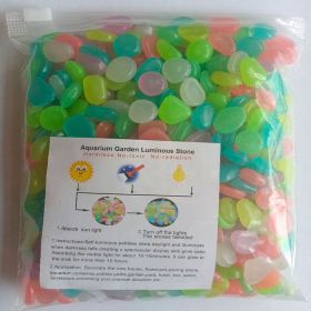 Colorful Pebbles For Fish Tank; Luminous Stone Artificial Fluorescent Stone For Vase Potted Plants (Color: Multi Color, Quantity: 200pcs/bag)