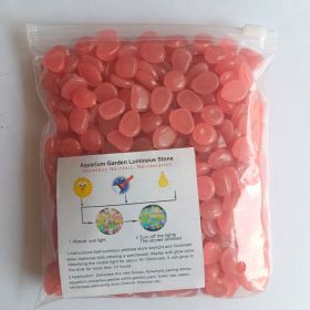 Colorful Pebbles For Fish Tank; Luminous Stone Artificial Fluorescent Stone For Vase Potted Plants (Color: Light Orange, Quantity: 200pcs/bag)