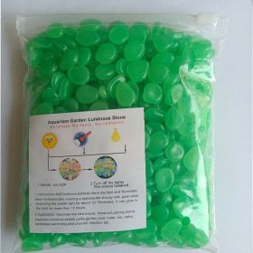 Colorful Pebbles For Fish Tank; Luminous Stone Artificial Fluorescent Stone For Vase Potted Plants (Color: Grass Green, Quantity: 200pcs/bag)